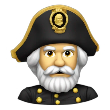 karl marx in bicorne with cockade sticker