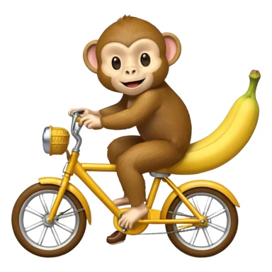 monkey riding a banana bike  sticker