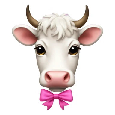 scottish cow with cute pink bow sticker