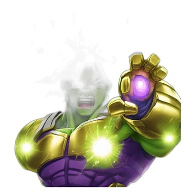 Broly clacking with the infinity gauntlet  sticker