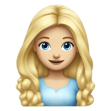Blondes Mädchen mit langen Haaren und blauen Augen schläft sticker