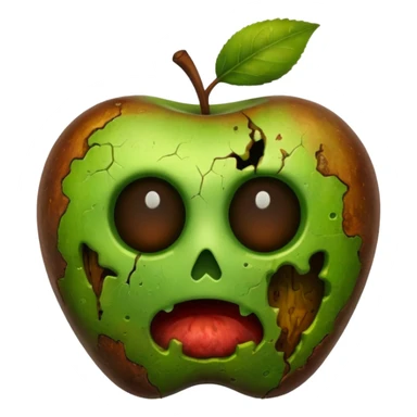 moldy apple without eyes and face sticker