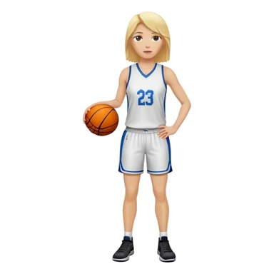 Full Body white female   basketball head coach with blonde hair  sticker