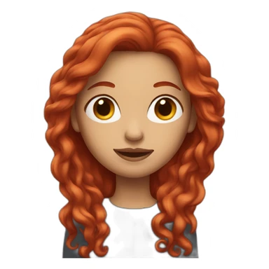 woman with long red hair sticker