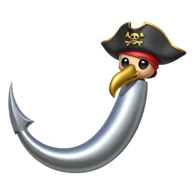 Pirate Hook, clean vector emoji, with rich details, no face on objects, white background sticker