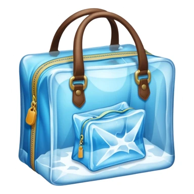 clothes and bag inside ice cube sticker