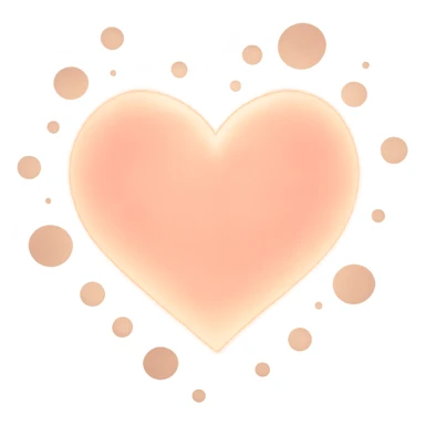 heart with a soft bokeh glow, digital illustration, no background sticker