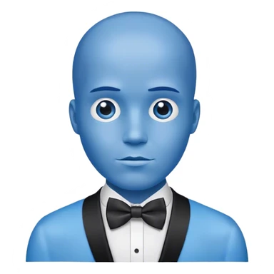 Blue man bow tie sticker