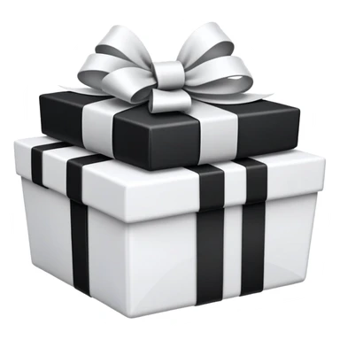 big white gift basket with lots of gifts, and the gifts are black and white no other colors sticker