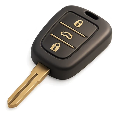 a modern car key in 3D black style sticker