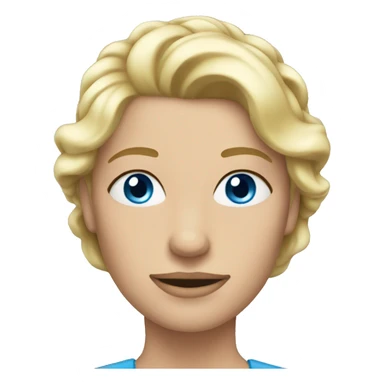 Blonde woman blue eyes crown sticker