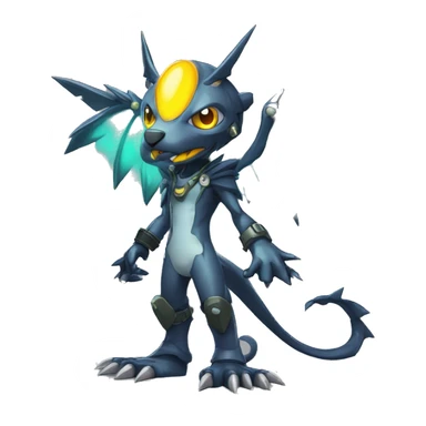 cute cool edgy sharp eldritch futuristic punk Digimon-Fakemon-animal full body sticker