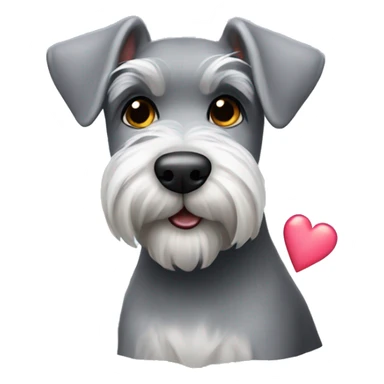 little grey schnauzer with hearts sticker