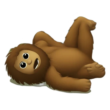 bigfoot lying down on back sticker