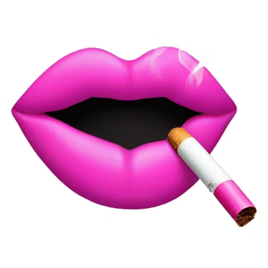 Neon pink lips are blowing smoke, and a cigarette is in her mouth sticker