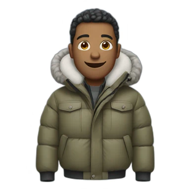Man with big puffer jacket sticker