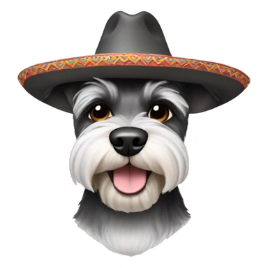 Schnauzer with sombrero sticker