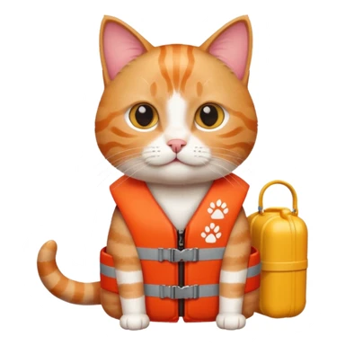 Cat lifeguard sticker