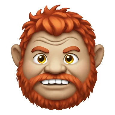 fat troll with red hair sticker