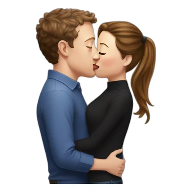 Mark Zuckerberg kissing Elon Musk sticker