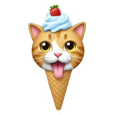 Britan cat eating ice creat sticker