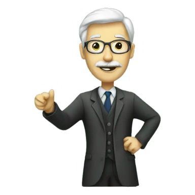 white professor teaching on blackboard  sticker