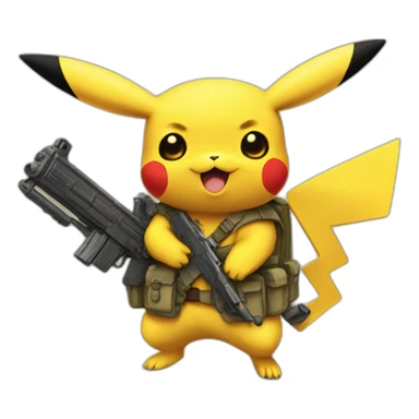 Pikachu avec une arme sticker
