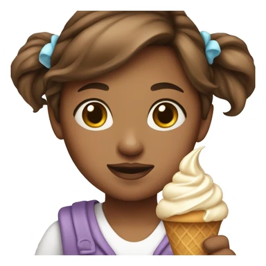 Girl with an ice cream costume  with brown hair sticker