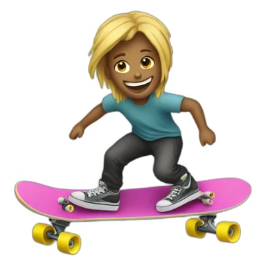skater with longboard sticker