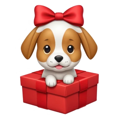 Dog in wrapped new yaer sticker