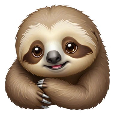 Cinematic Cute Sloth Portrait Emoji, Head tilted playfully and inquisitively, with a delightfully relaxed expression accented by a soft, fuzzy Fur and round, sparkling eyes filled with charm, Simplified yet irresistibly adorable features, highly detailed, glowing with a warm, gentle glow, high shine, affectionate and laid-back, stylized with a touch of whimsical laziness, bright and endearing, soft glowing outline, capturing the essence of a mischievous yet loving sloth that seems as if it could slowly dangle out of the screen into your arms! sticker