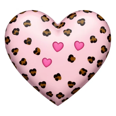 Light pink leopard print heart sticker