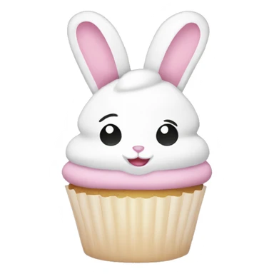 Easter white light pink cupcake bunny  sticker