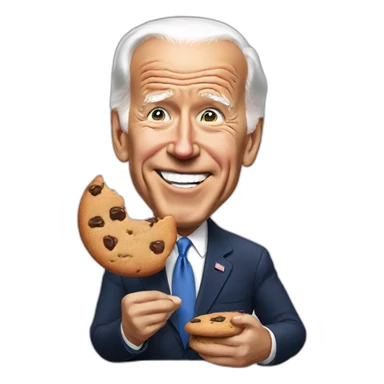 Joe Biden eating a cookie sticker