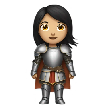 knight woman with black hair sticker