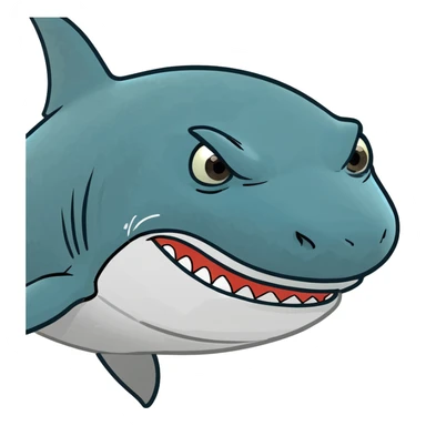 Un tiburón con tenis azules  sticker