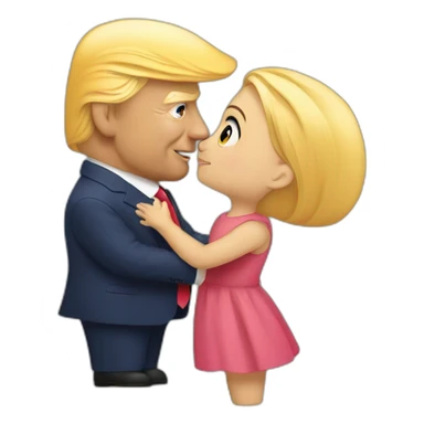 trump kissing his daughter, positivity, inclusiveness sticker