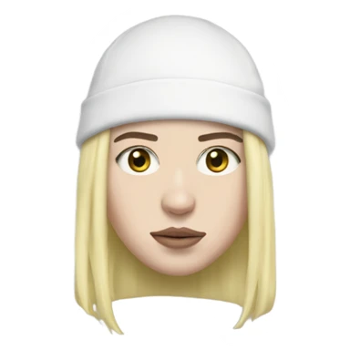 billie eilish wearing a bald cap sticker