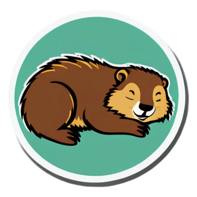 Marmot sleeping Sound alarm sticker