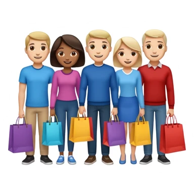 people waiting to enter a store sticker