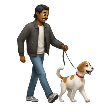 Dog walking a cat sticker