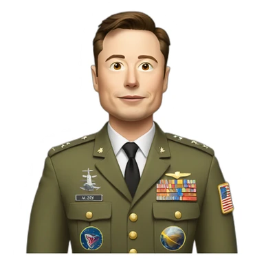 Elon musk in military suit sticker