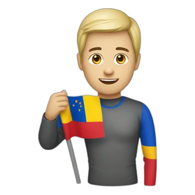man with moldova flag sticker