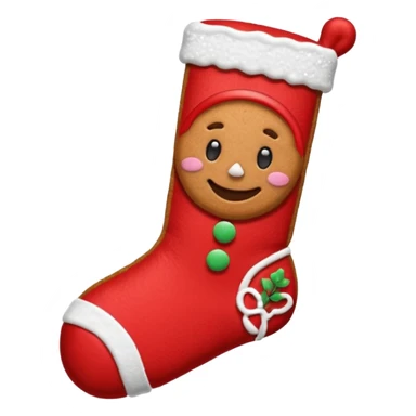 gingerbread cookie in red chrismas sock shape sticker