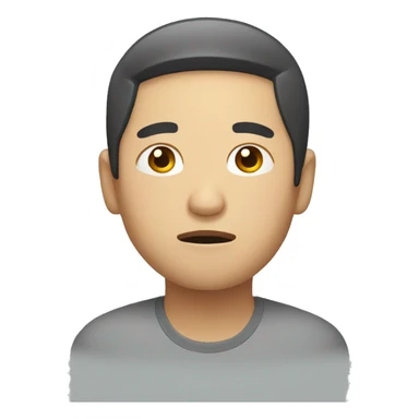 asian man tired sticker