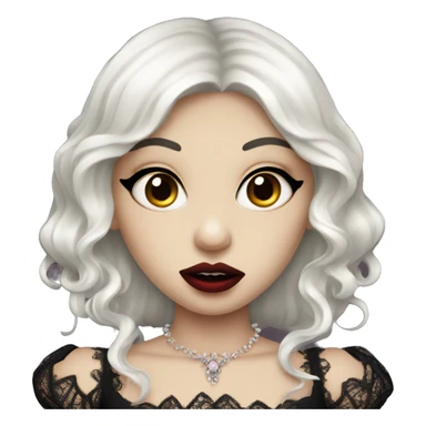 vampire girl in lace with plumpy lips sticker