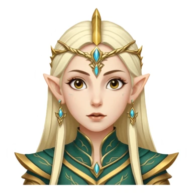 ESO female high elf warrior with lashes and earrings sticker