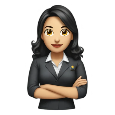 Secretaria joven morena cabello largo sticker