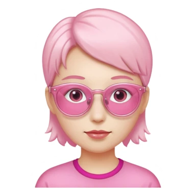 Me with pink translucent glasses  sticker