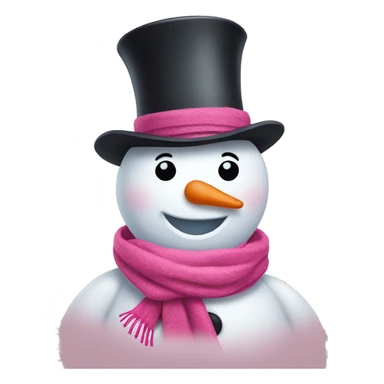 Snowman with pink scarf  sticker